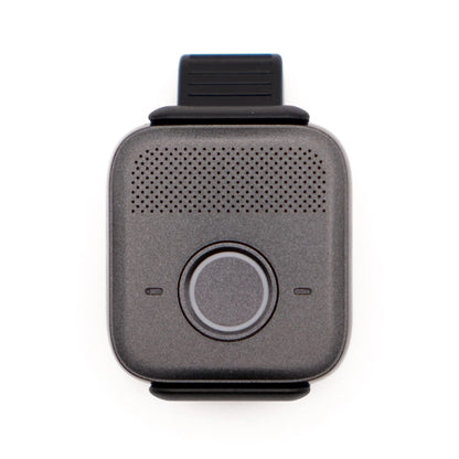 Front view of Belle W watch on a belt clip